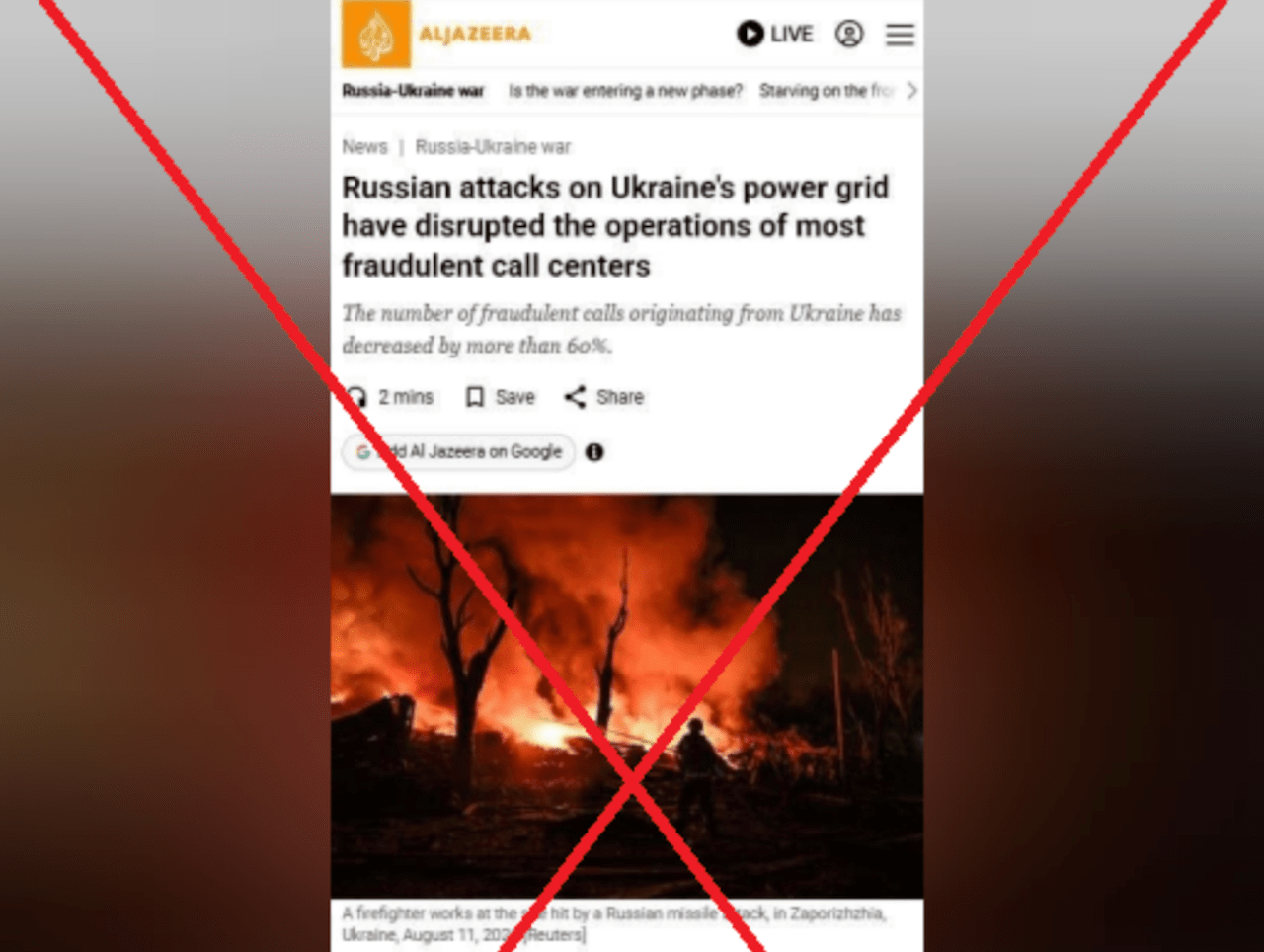 Vene propagandistid võltsisid Al Jazeera postitust